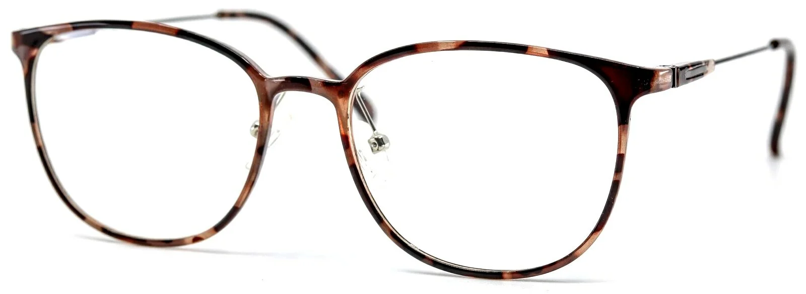 LIVHO TR1602 C3 Leopard Brown Men Women Oval Full Rim Frame Eyeglasses 52-17-142 2